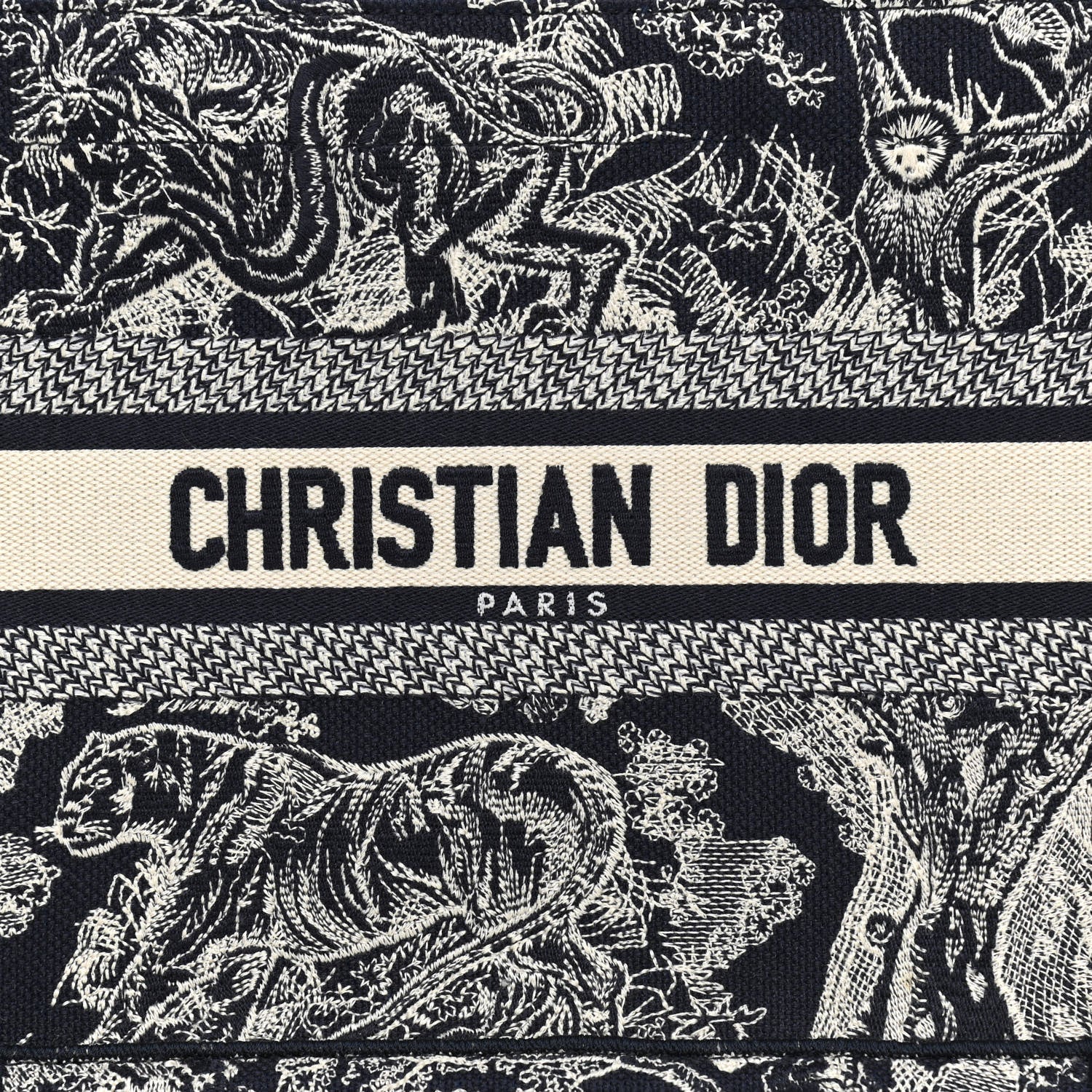 Christian Dior Canvas Embroidered Small Dioriviera Toile De Jouy Book Tote Blue 7 of 9