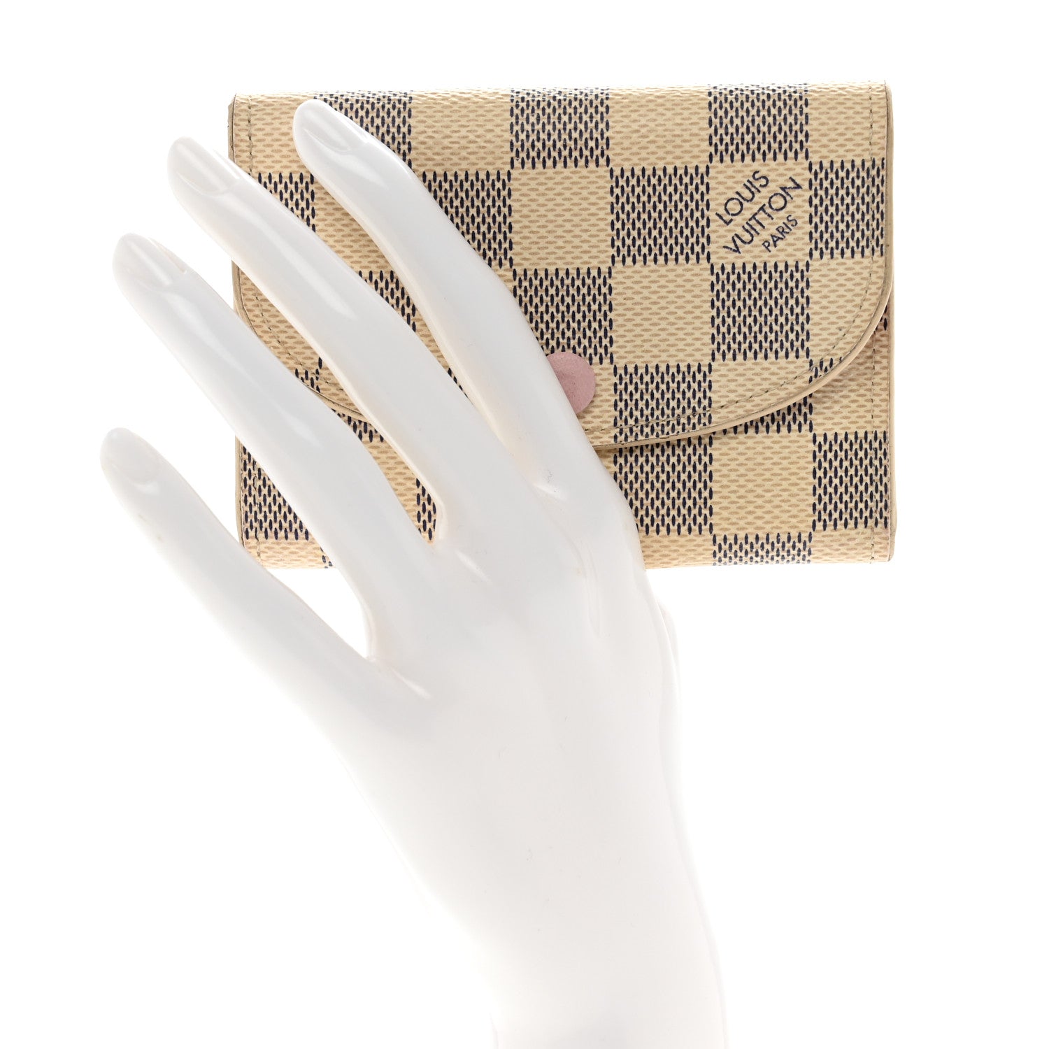 Louis Vuitton Damier Azur Rosalie Coin Purse Rose Ballerine 2 of 8