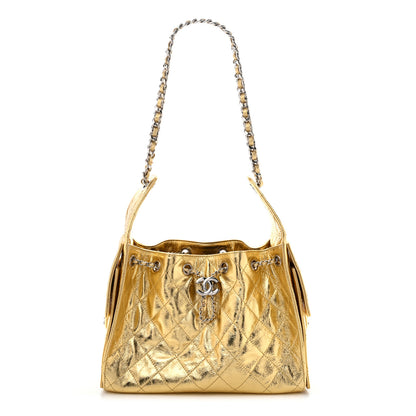Chanel Metallic Aged Calfskin Quilted Small Chanel 25 Handbag Gold 1 of 11