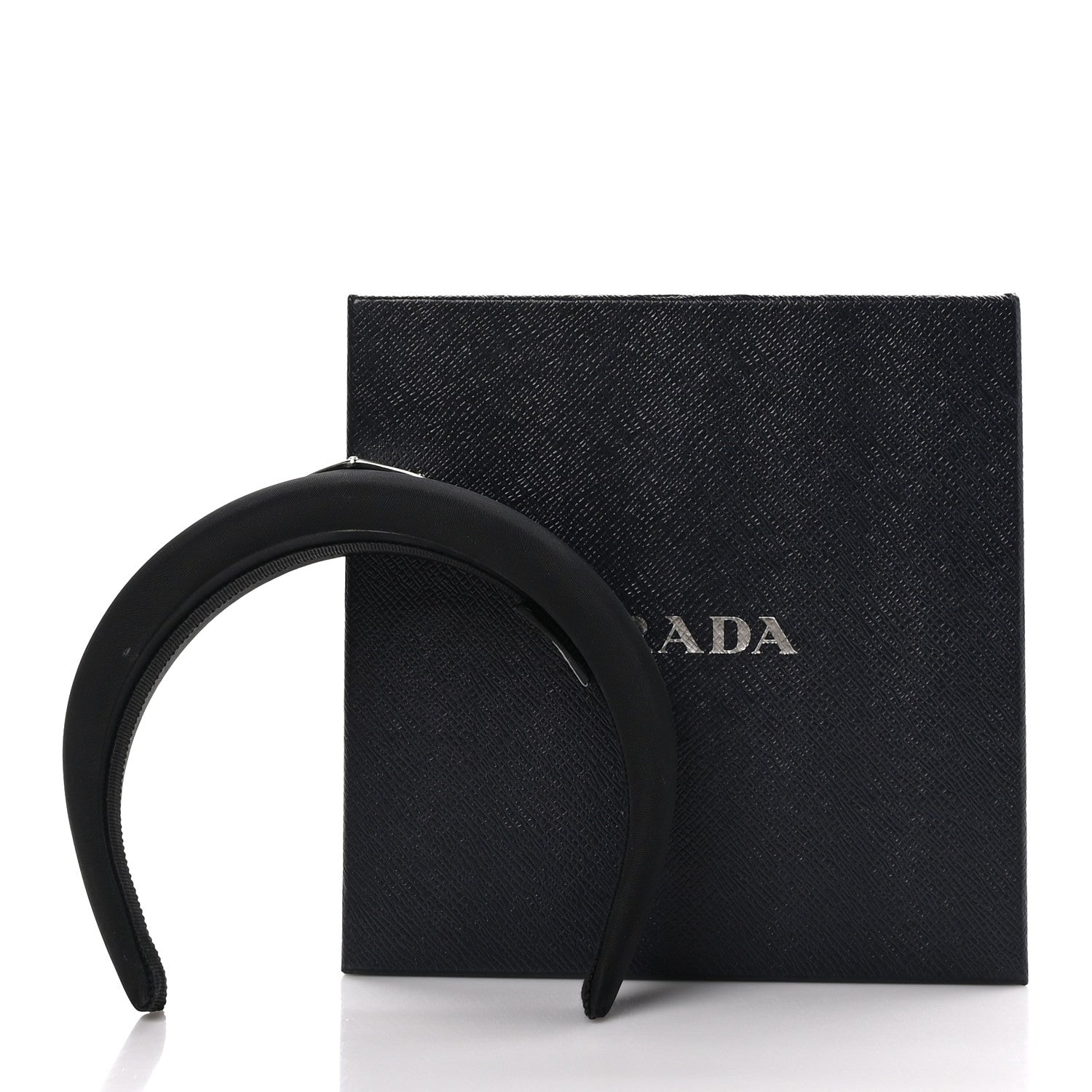 Prada Re-Nylon Metal Triangle Logo Headband Black 6 of 6