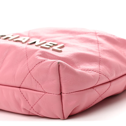 Chanel Shiny Calfskin Quilted Mini Chanel 22 Pink 10 of 10