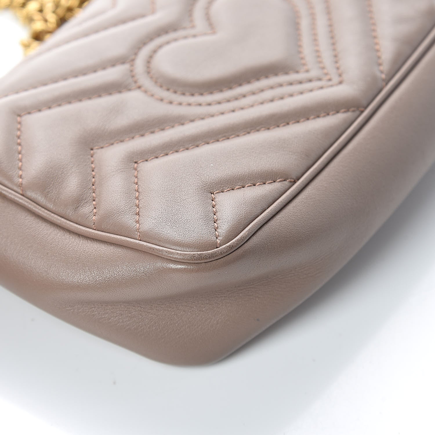 Gucci Calfskin Matelasse Super Mini GG Marmont Shoulder Bag Porcelain Rose 14 of 15