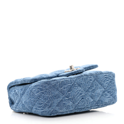 Chanel Denim Quilted Camellia Sweetheart Mini Flap Blue 4 of 11