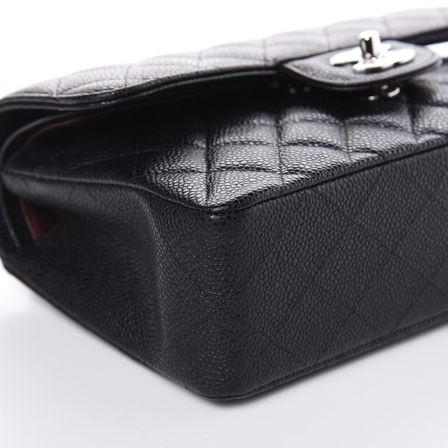 Caviar Quilted Small Double Flap Black