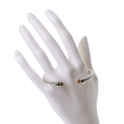David Yurman Sterling Silver 14K Yellow Gold Citrine 5mm Cable Classics Bracelet 2 of 5