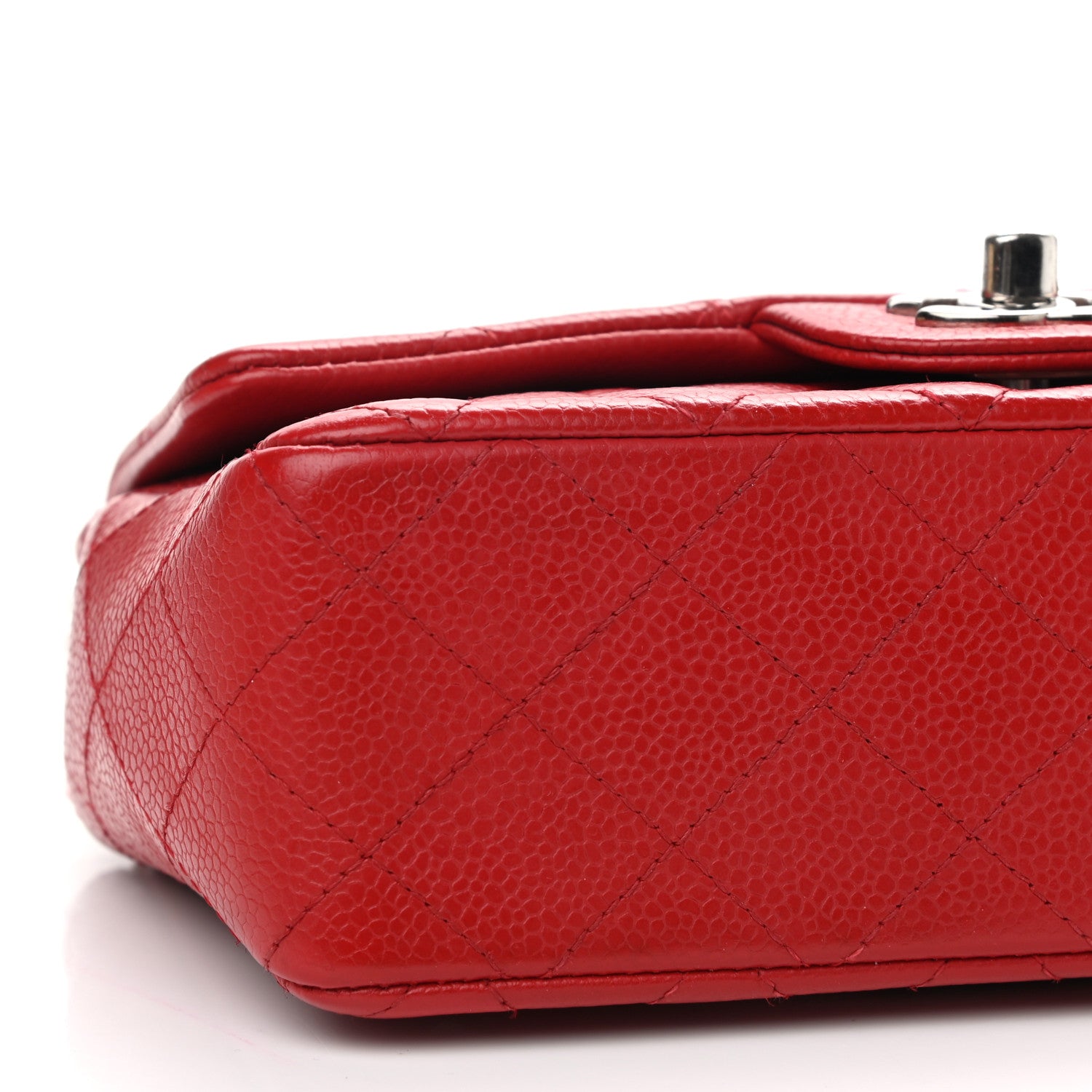 Chanel Caviar Quilted Mini Rectangular Flap Red 9 of 11