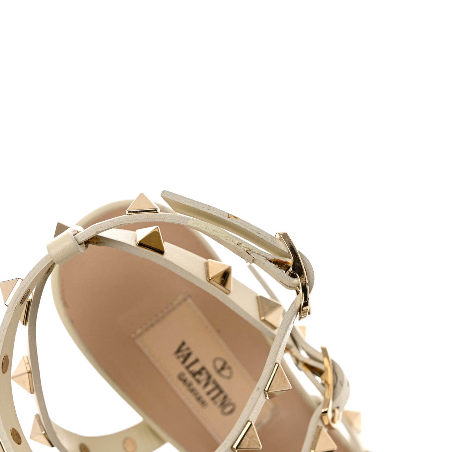 Calfskin Rockstud 90mm City 36 Ivory