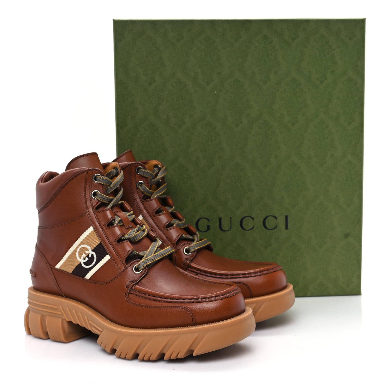 EU 40 size Brown Gucci boots Leather ハイカットブーツ ブラウン GUCCI in 49216652 - Leather 靴