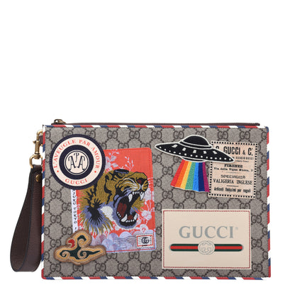 Gucci GG Supreme Monogram Courrier Documents Holder Beige New Acero 2 of 15