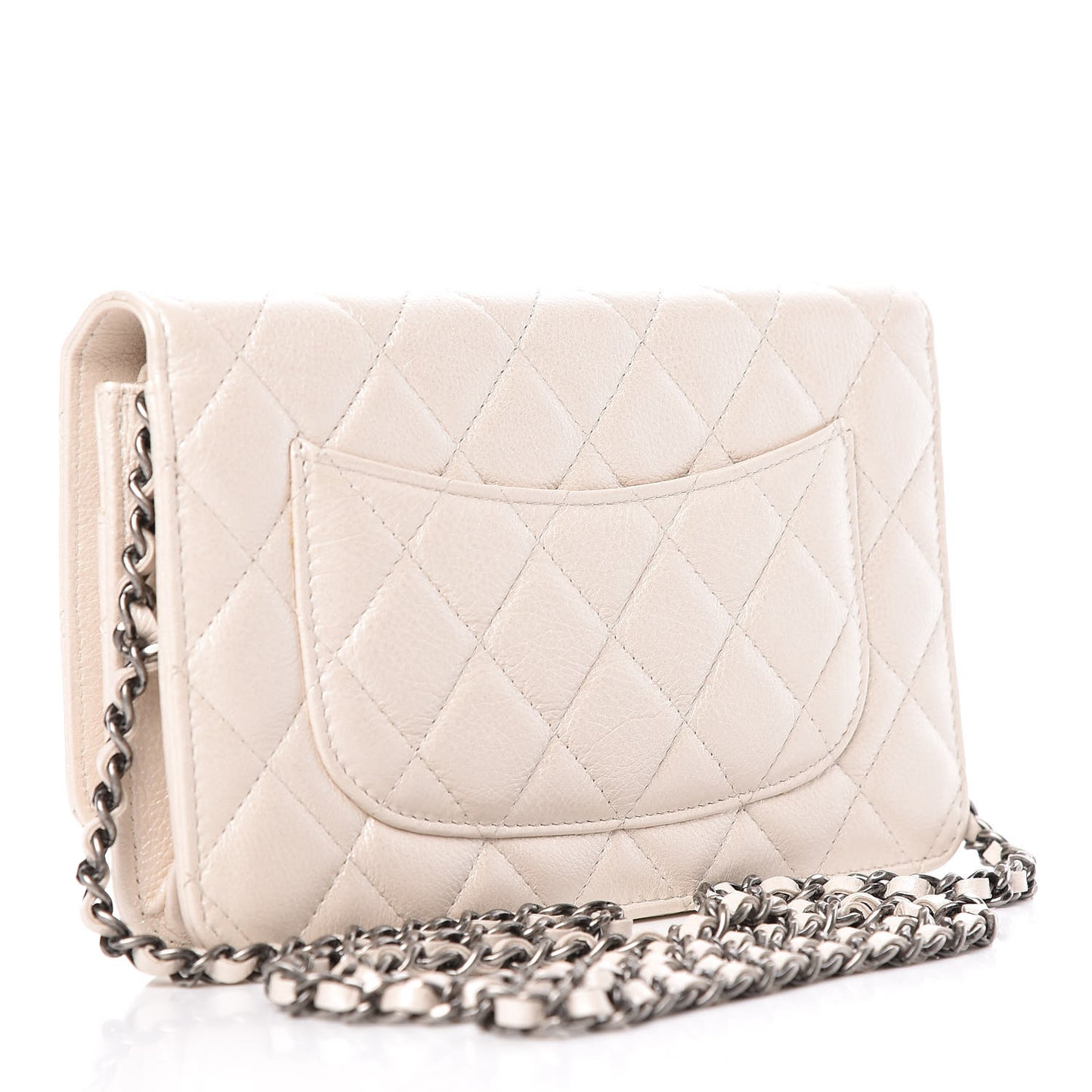 Metallic Calfskin Lucky Charms Casino 2.55 Reissue Wallet On Chain WOC Ivory