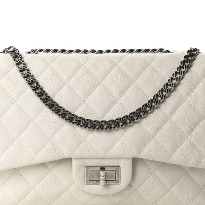 Chanel Washed Caviar Quilted 2.55 Reissue 226 Bijoux Chain Flap White 10 of 11