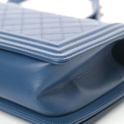 Chanel Lambskin Quilted Medium Boy Flap Blue 10 of 15