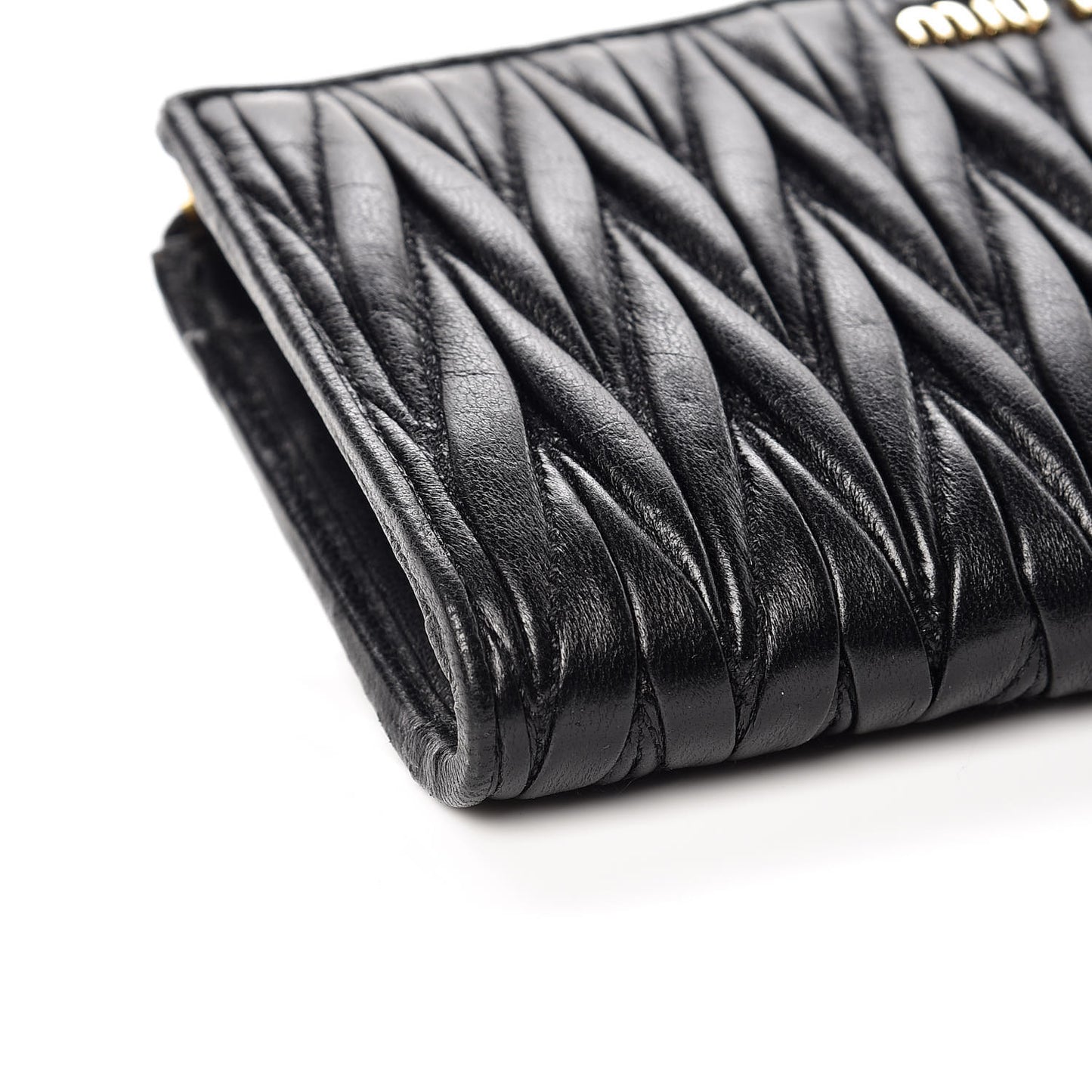 Nappa Matelasse Lux Zip Around Wallet Black