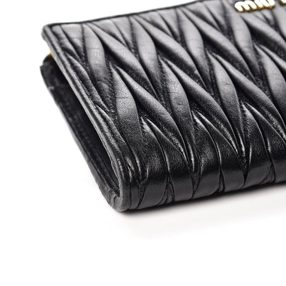 Miu Miu Nappa Matelasse Lux Zip Around Wallet Black 5 of 9