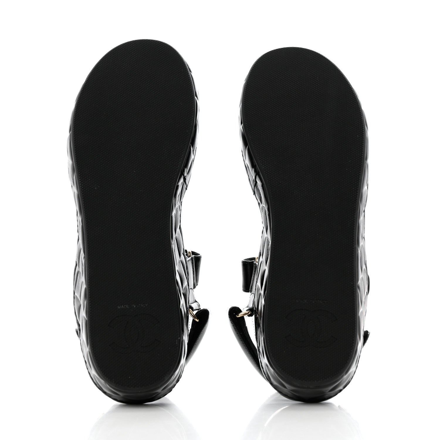 Chanel Shiny Calfskin Logo Platform Sandals 39 Black 5 of 14