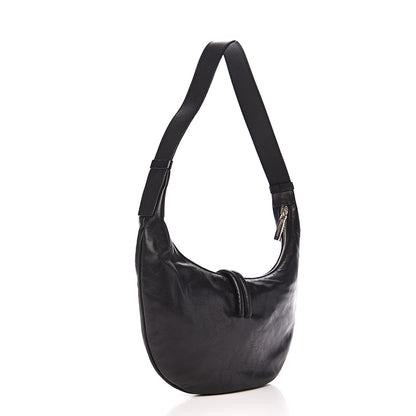Burberry Smooth Calfskin Haymarket Check Horn Shoulder Bag Black 2 of 10