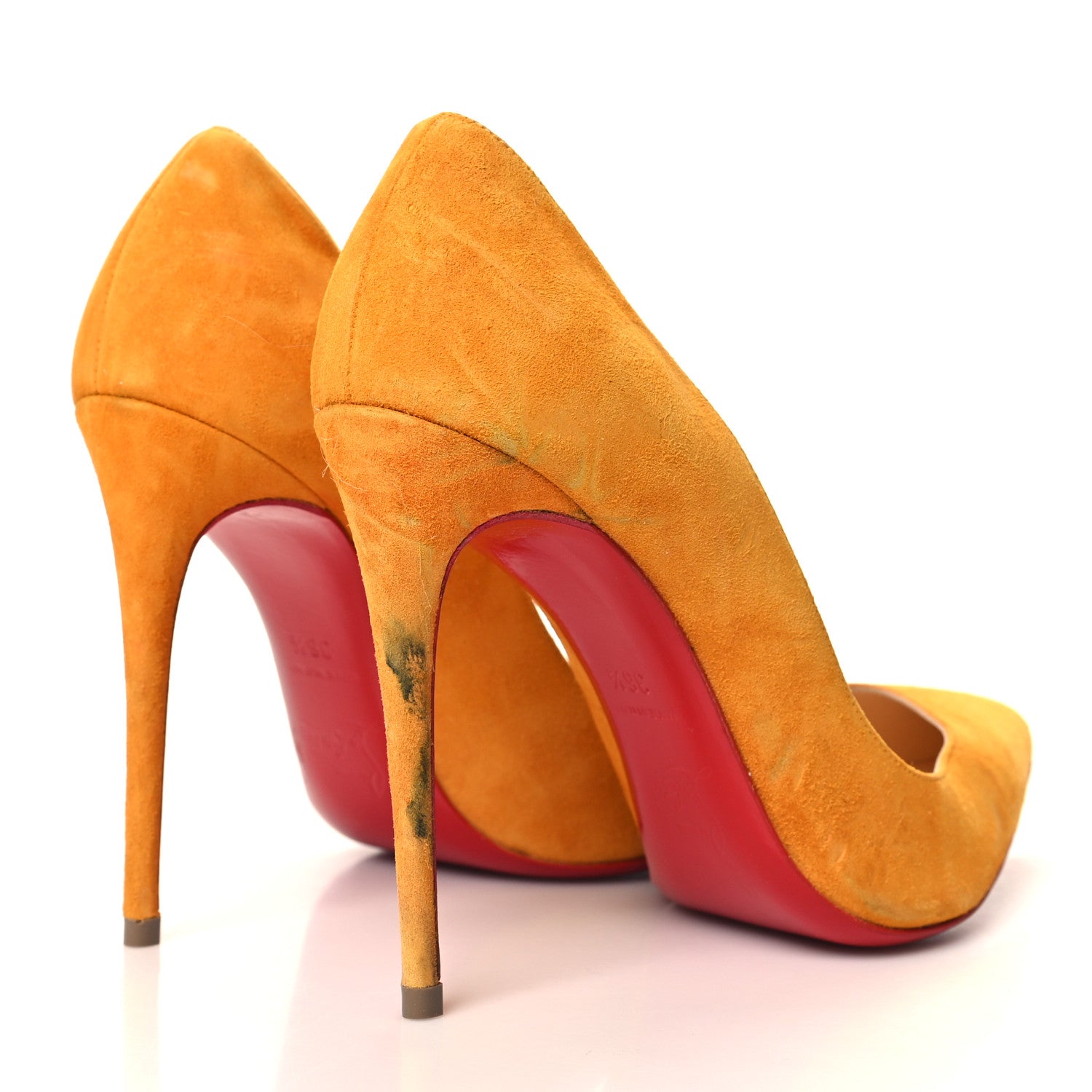 Christian Louboutin Veau Velours Pigalle Follies 100 Pumps 36.5 Full Moon 4 of 10