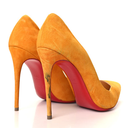 Christian Louboutin Veau Velours Pigalle Follies 100 Pumps 36.5 Full Moon 4 of 10