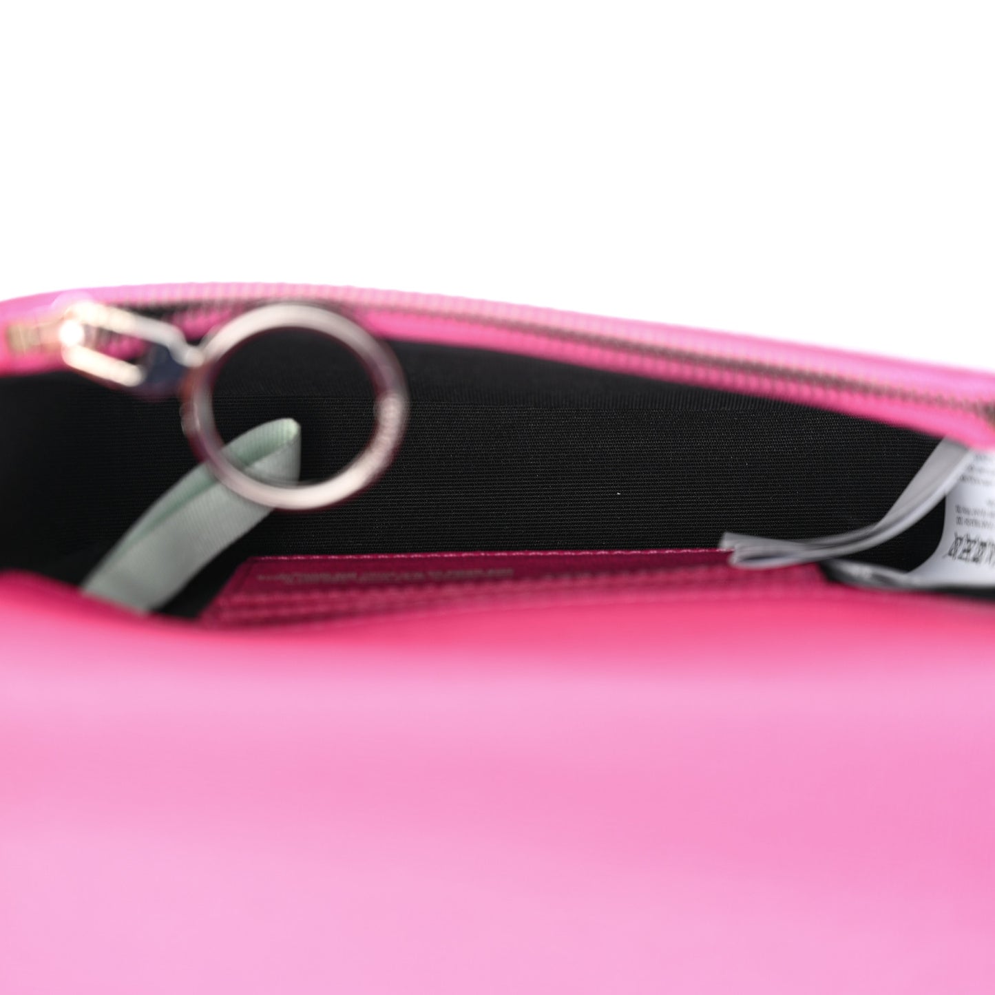 Saffiano Striped Diag Binder Clip Bag Pink White