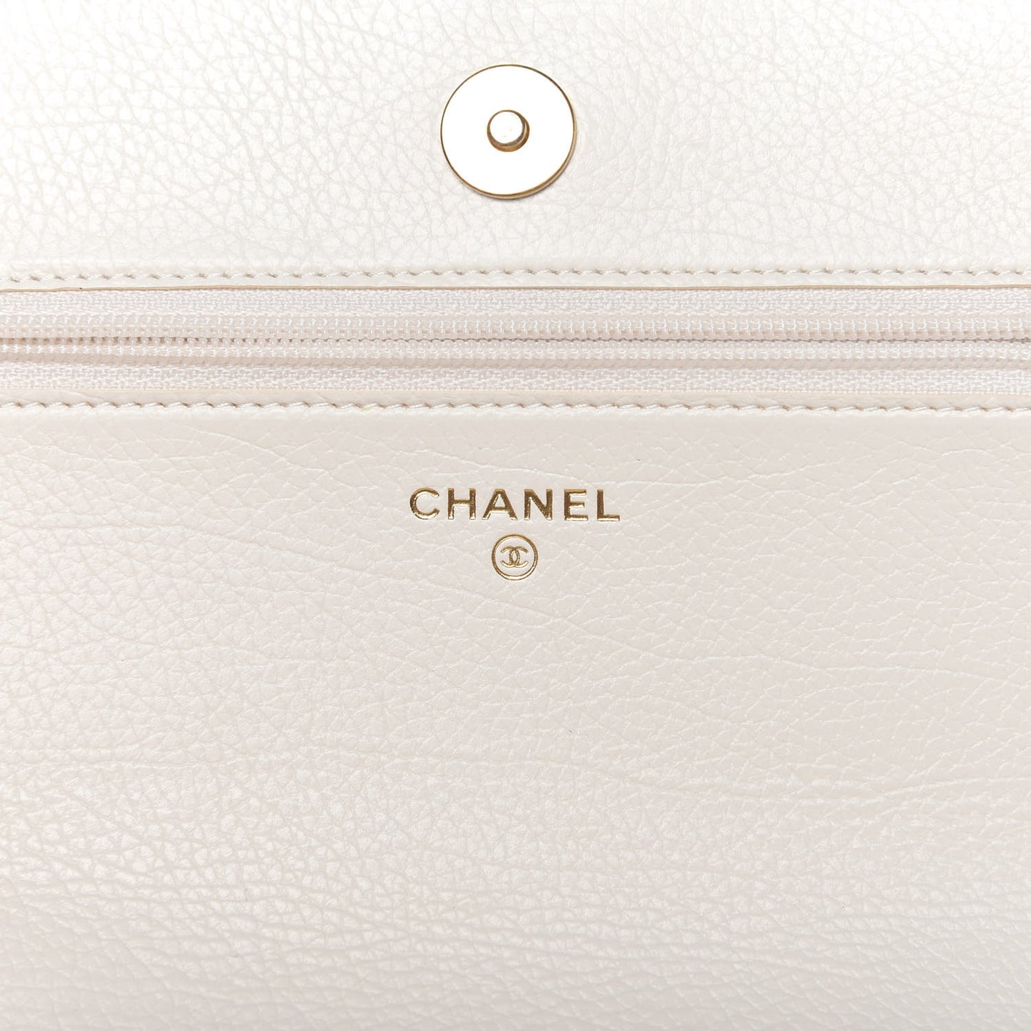 Calfskin Crochet Chanel 19 Wallet On Chain WOC White Black