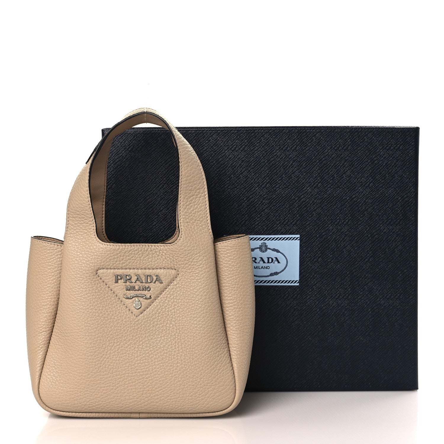 Prada Vitello Daino Soft Mini Dynamique Tote Sabbia 9 of 9