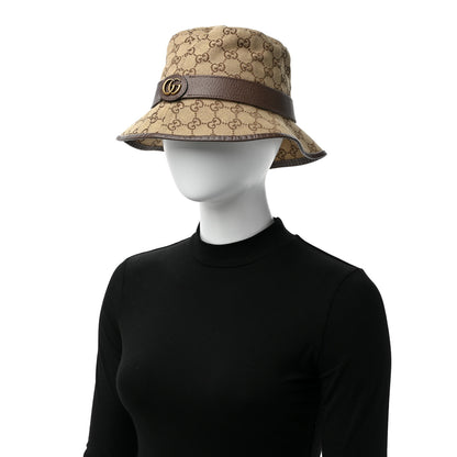 Gucci Monogram Textured Dollar Calfskin GG Jago Bucket Hat L Cacao Beige 2 of 9