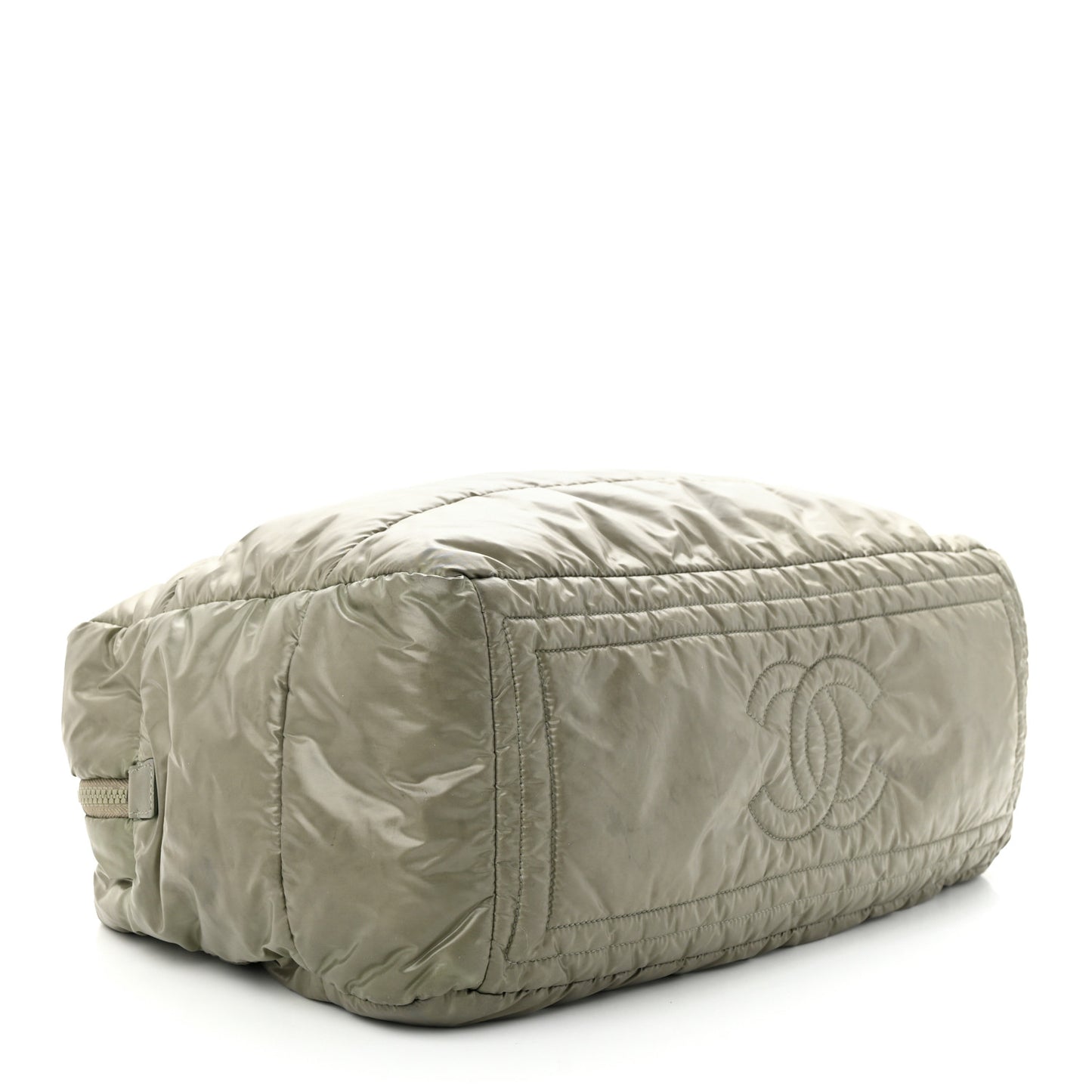 Nylon Quilted Small Coco Cocoon Reversible Tote Gray