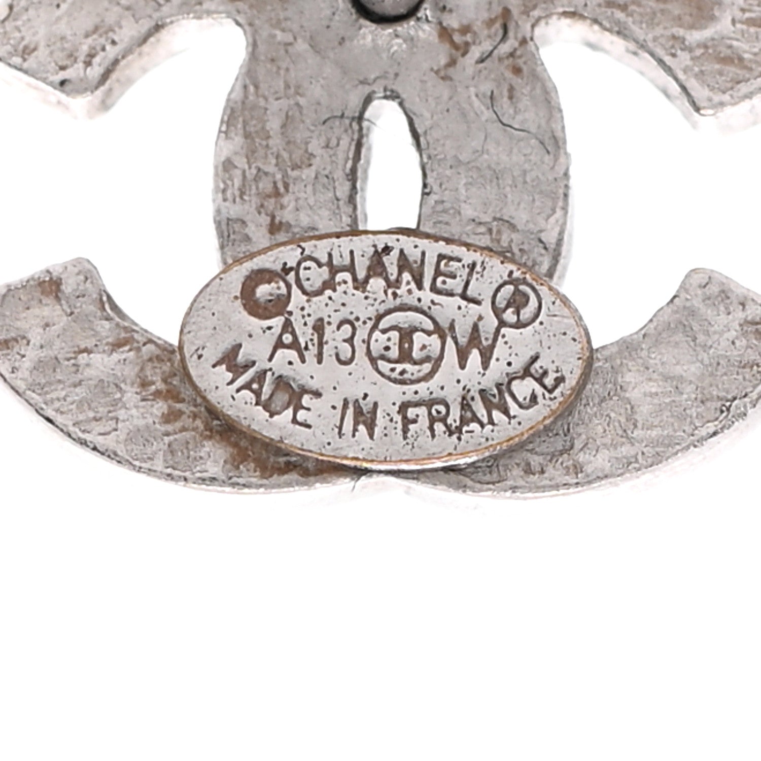 Chanel Crystal Mini Timeless CC Earrings Silver 4 of 5