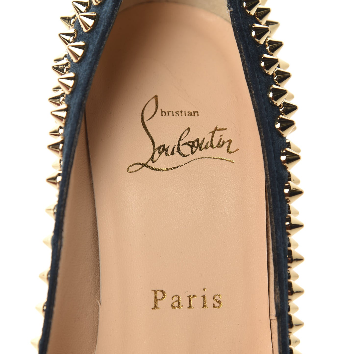 Veau Velours Calf Hair Leopard Lady Peep Spikes VIP 150 Pumps 36.5 Blue Khol Bronze