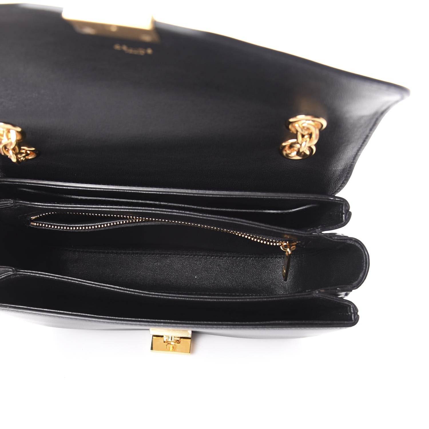 Celine Shiny Calfskin Medium C Bag Black 5 of 9