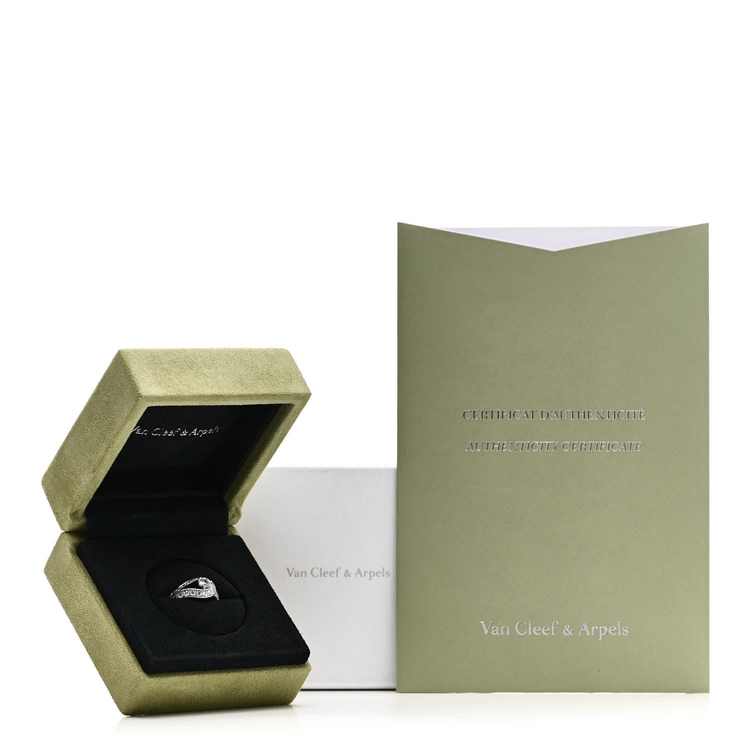 Van Cleef & Arpels Platinum Diamond .30ct Couture Solitaire Ring 50 5.25 6 of 6