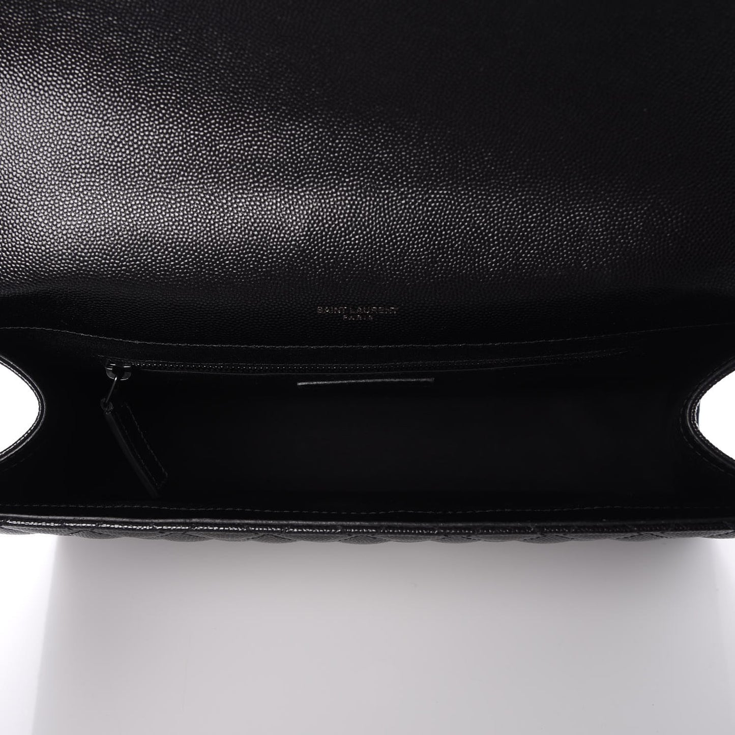 Grain De Poudre Textured Mixed Matelasse Large Triquilt Monogram Monochrome Satchel Black