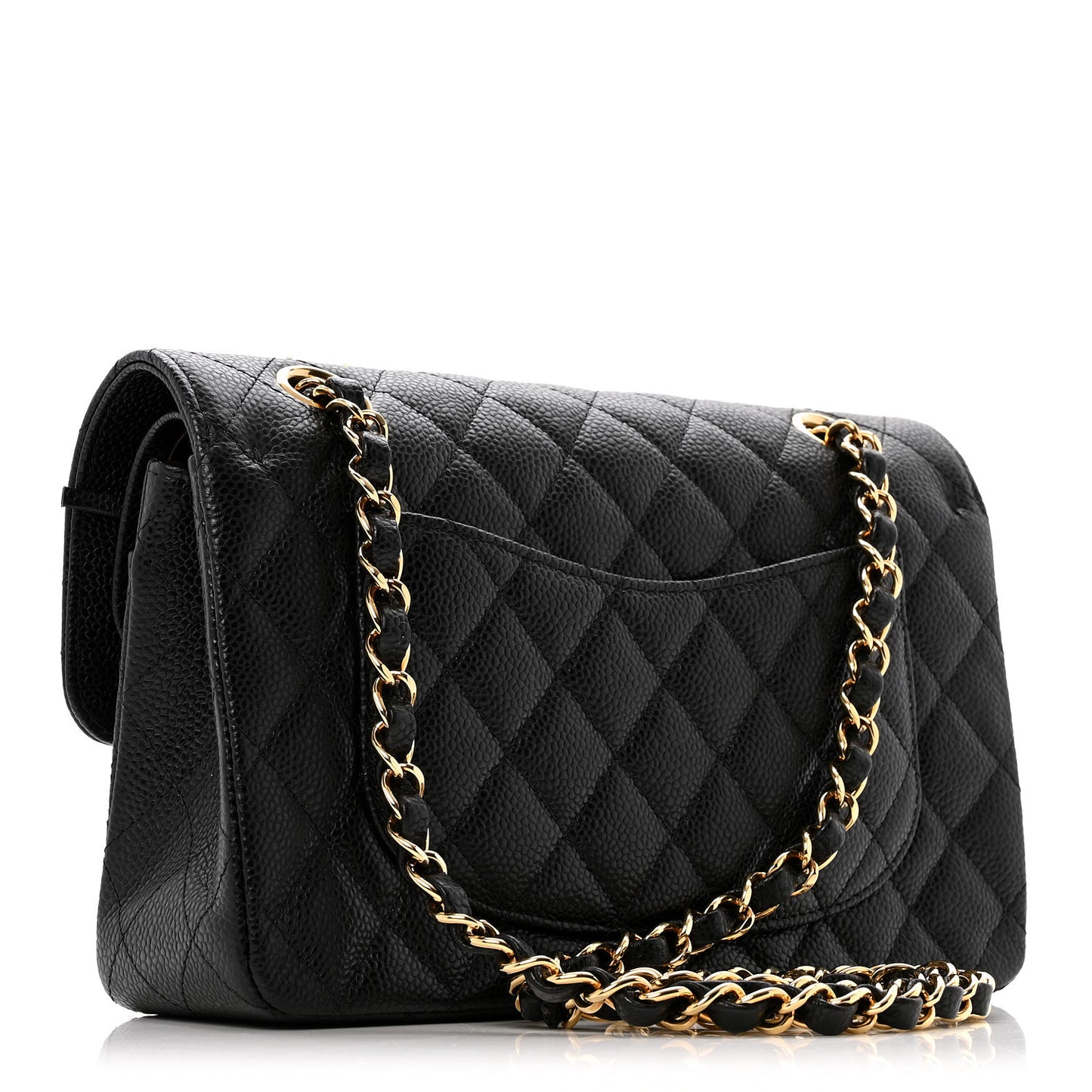 Caviar Quilted Small Double Flap Black