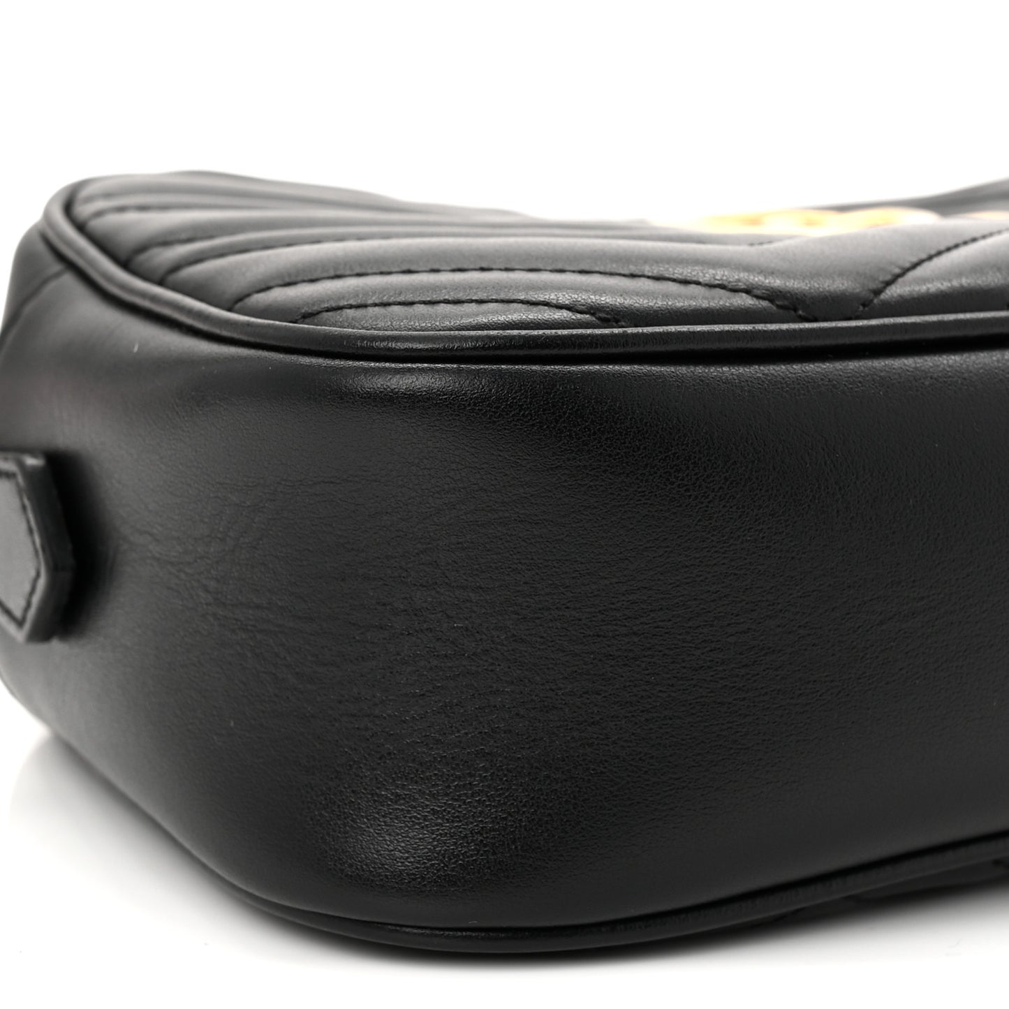 Calfskin Matelasse Small GG Marmont Chain Shoulder Bag Black
