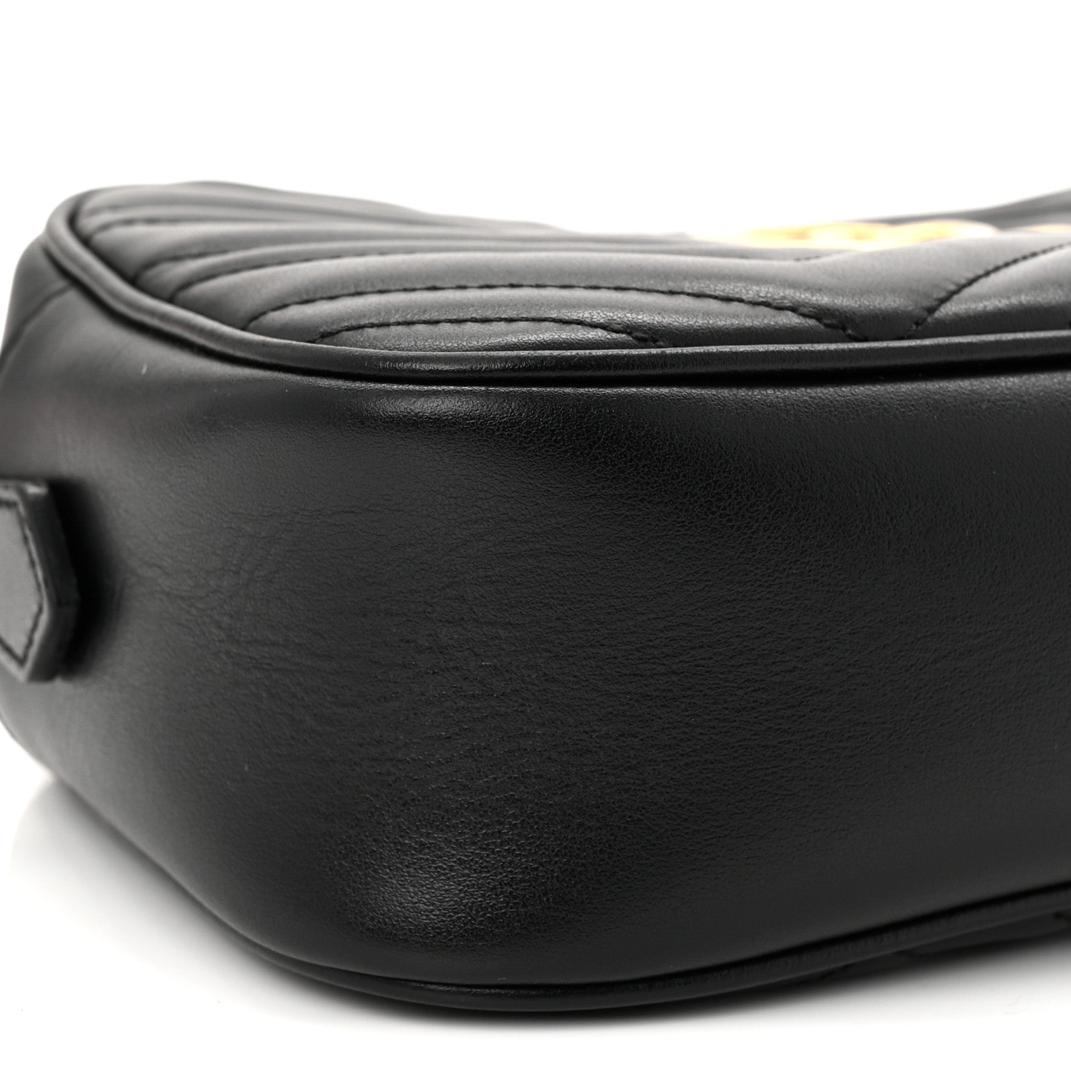 Gucci Calfskin Matelasse Small GG Marmont Chain Shoulder Bag Black 9 of 11