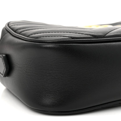 Gucci Calfskin Matelasse Small GG Marmont Chain Shoulder Bag Black 9 of 11