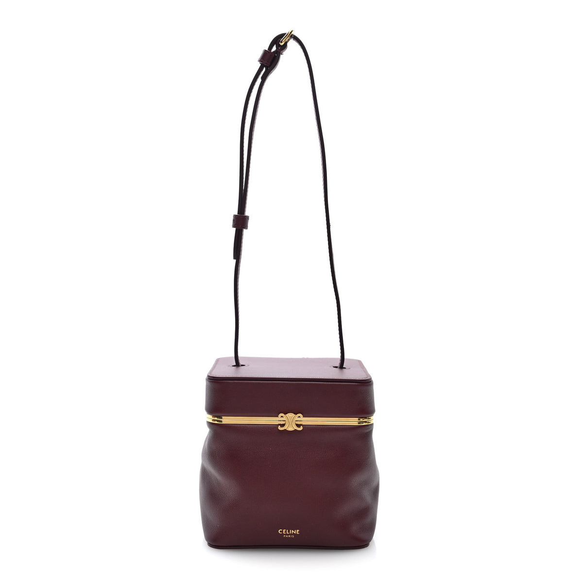 Celine Supple Calfskin Cube Frame Bag Syrah 1 of 10