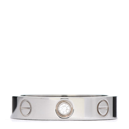 Cartier 18K White Gold Diamond 4mm LOVE Wedding Band Ring 50 5.25 1 of 5