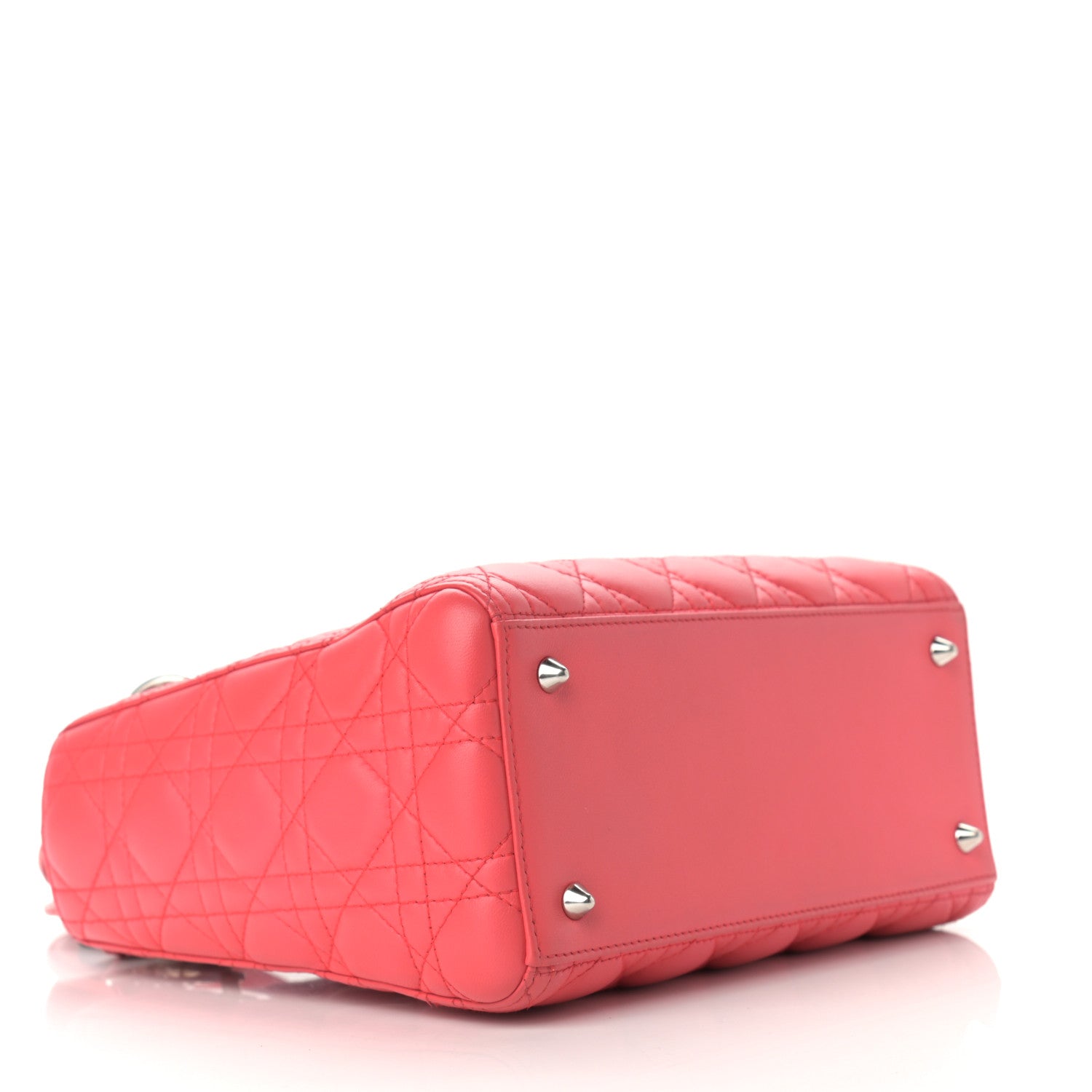 Christian Dior Lambskin Cannage Medium Lady Dior Coral 4 of 12