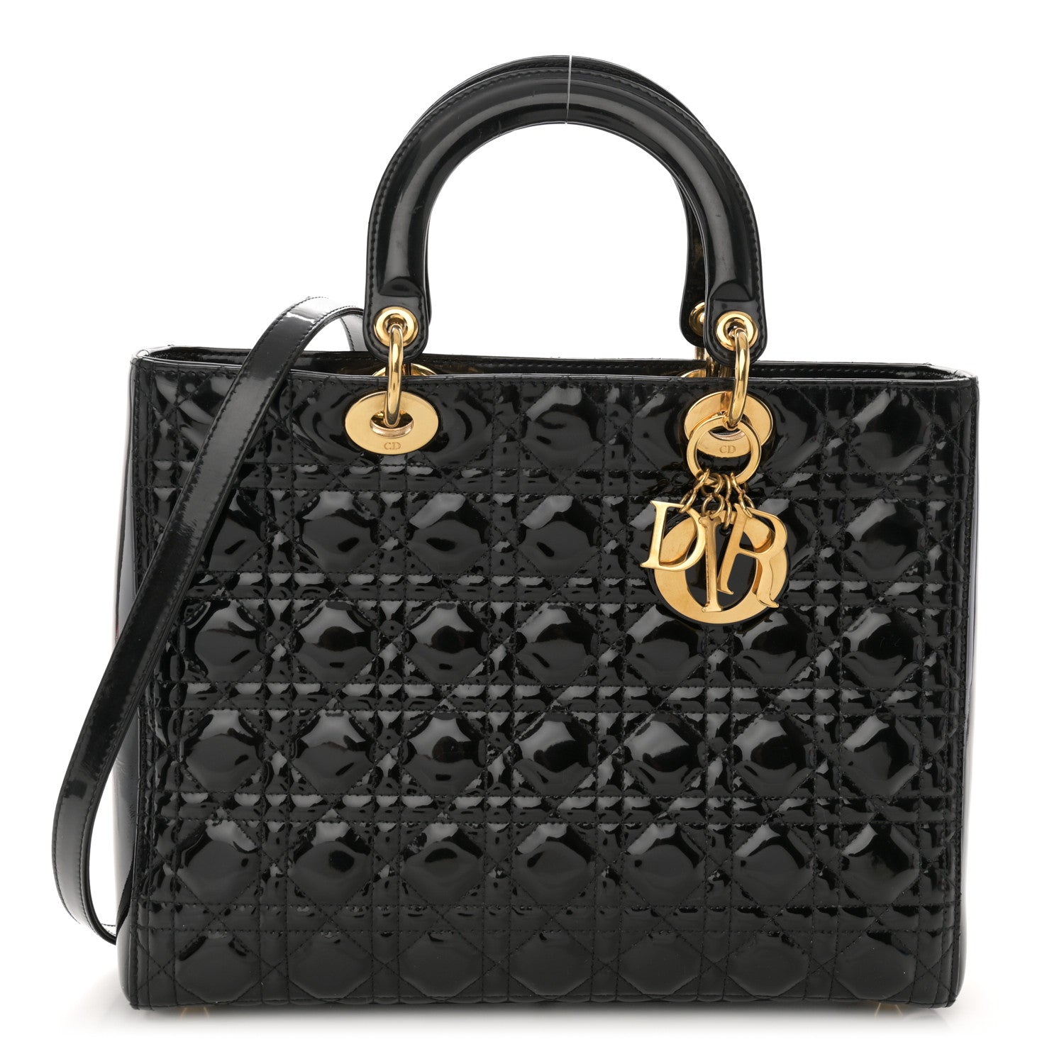 Christian Dior Patent Cannage Large Lady Dior Black 1 of 15