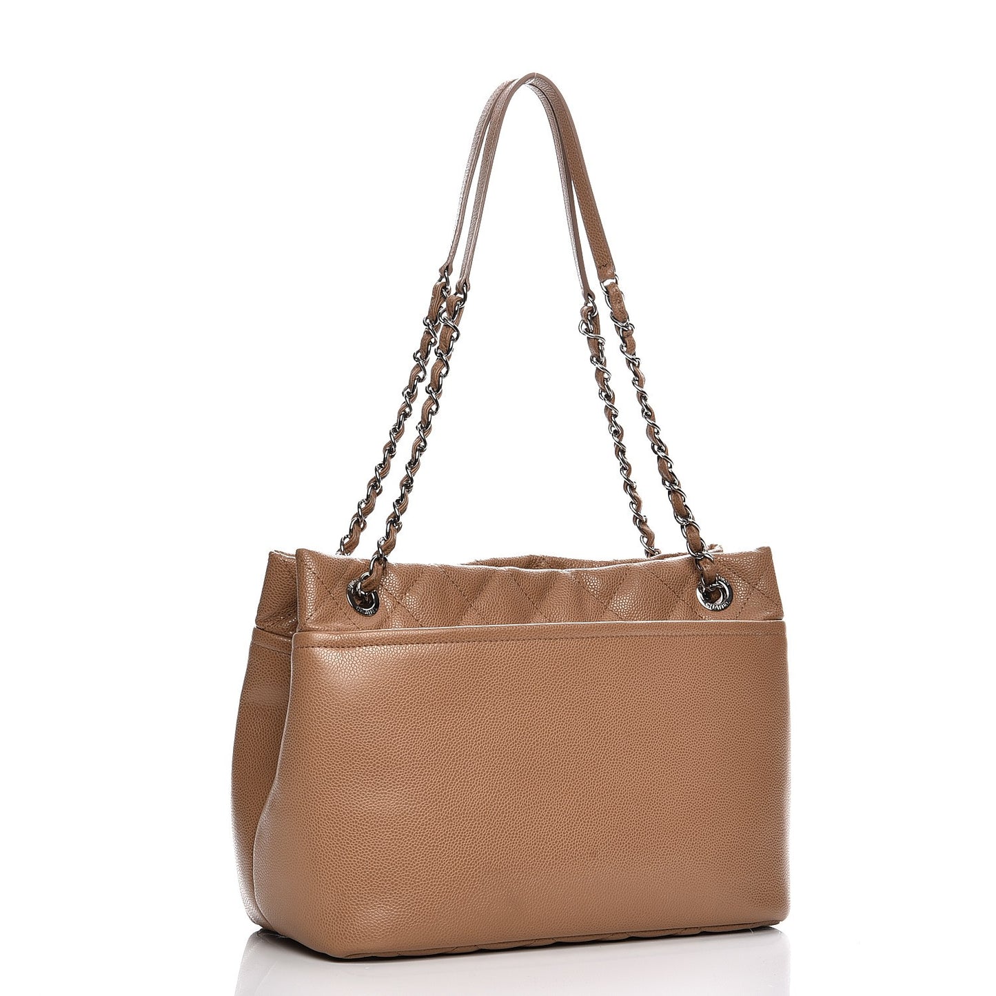 Caviar Quilted Timeless CC Soft Tote Beige