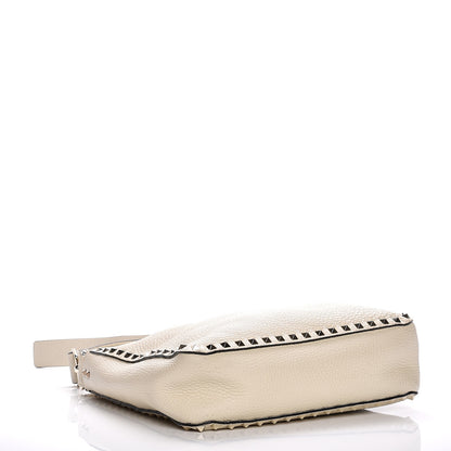 Valentino Garavani Pebbled Calfskin Small Rockstud Flip-Lock Messenger Bag Light Ivory 4 of 10