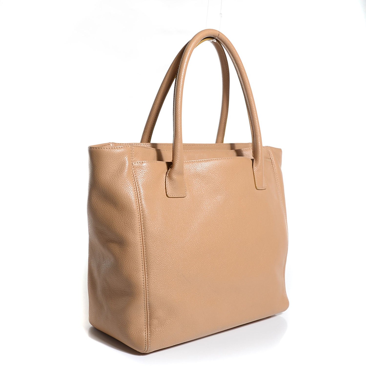 Chanel Calfskin Cerf Tall Tote Beige 3 of 7
