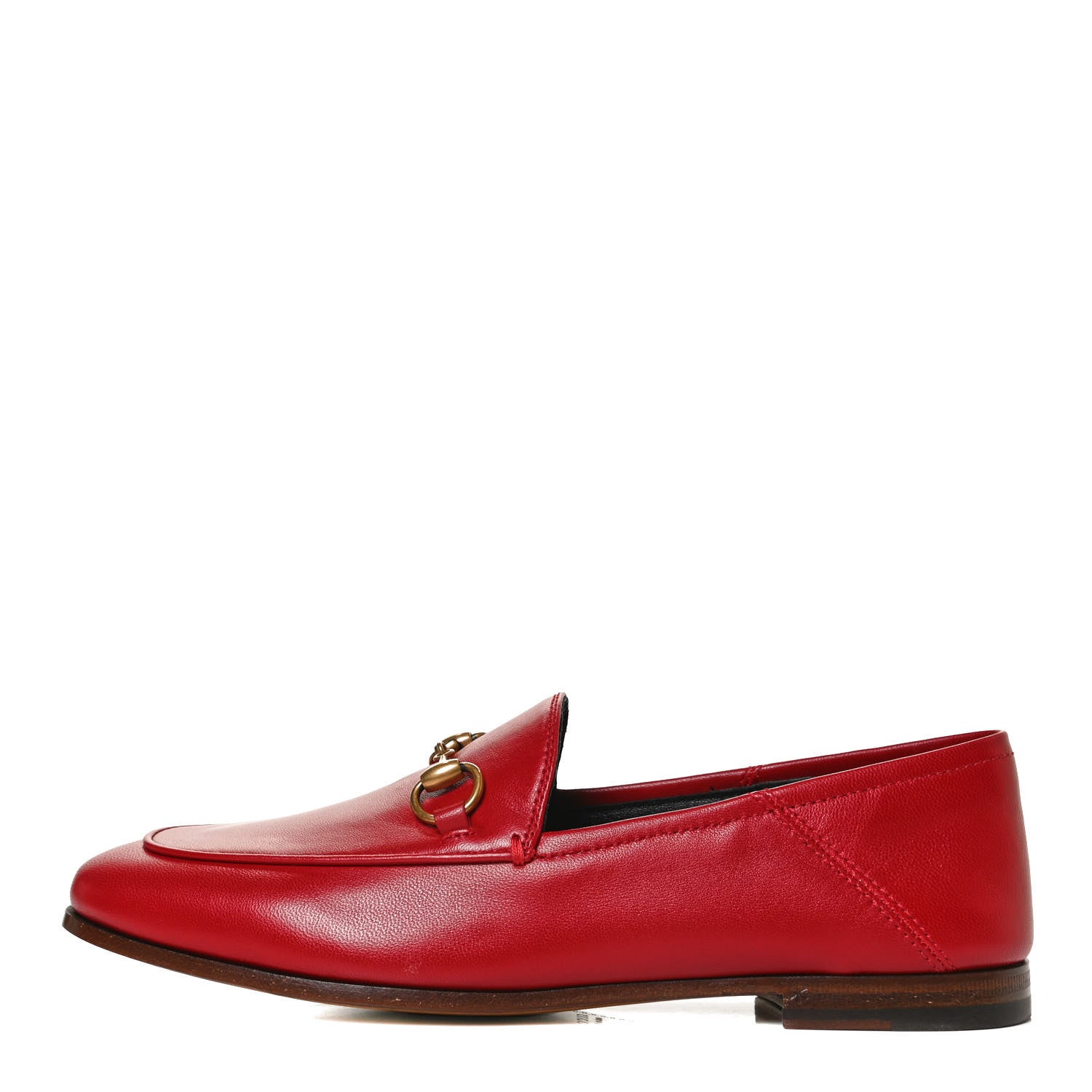 Gucci Lambskin Womens Brixton Horsebit Loafers 36.5 Hibiscus Red 1 of 9