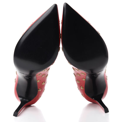 Saint Laurent Calfskin Star Studded Pumps 36 Red 5 of 8