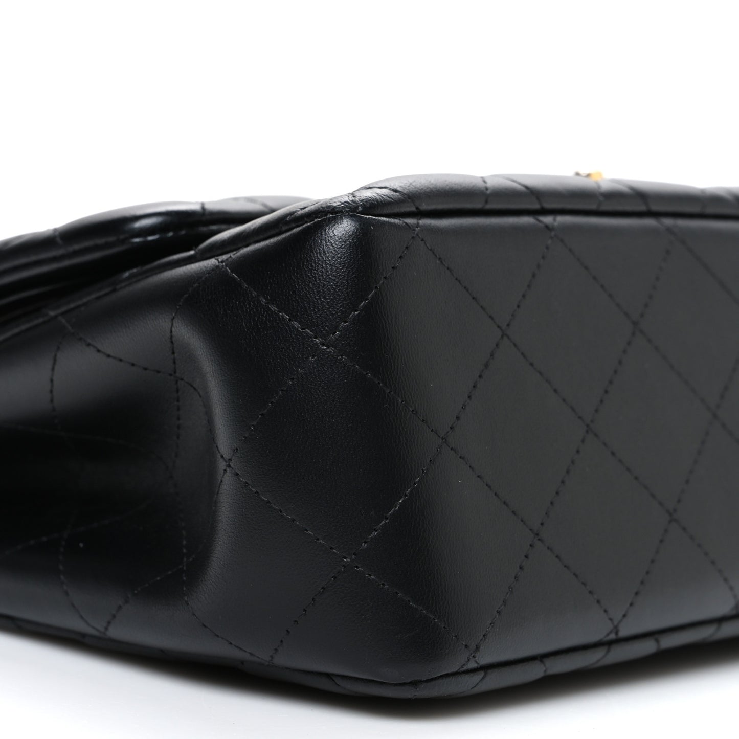 Lambskin Quilted Jumbo Double Flap Black