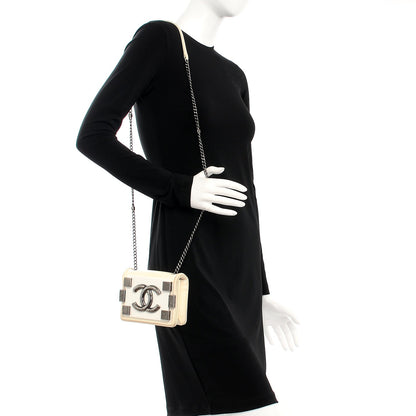 Chanel Lambskin Plexiglass Boy Brick Flap Dark White 2 of 16