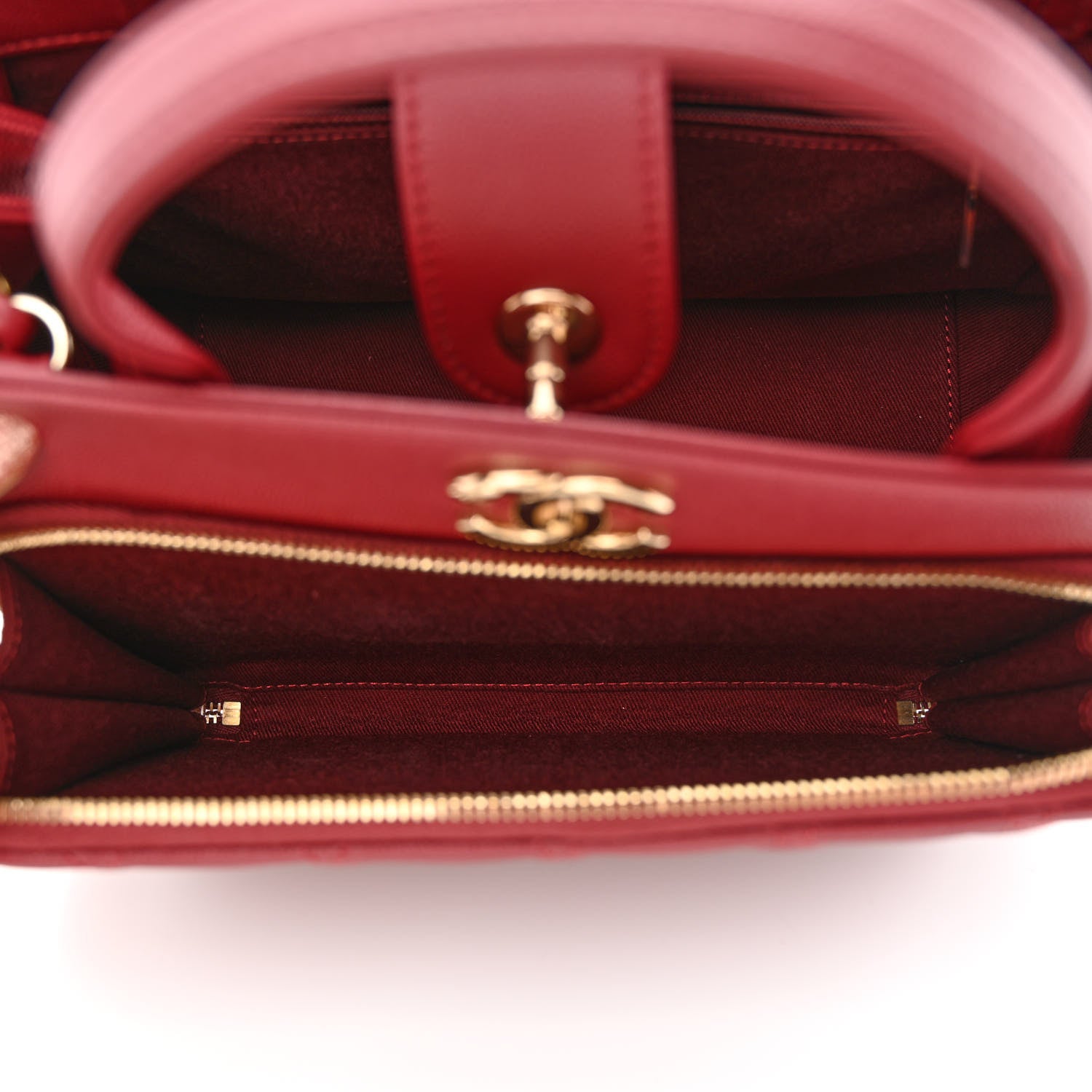 Chanel Caviar Quilted Small Business Affinity Shopping Bag Red 8 of 11