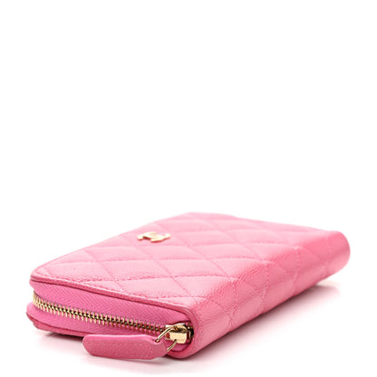 Chanel Caviar Quilted Medium Zip Around Wallet Pink 4 of 8