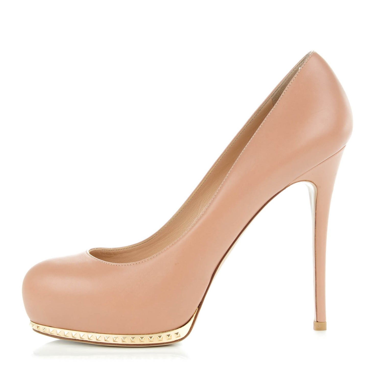 Calfskin Soul Rockstud Platform Pumps 37.5 Beige
